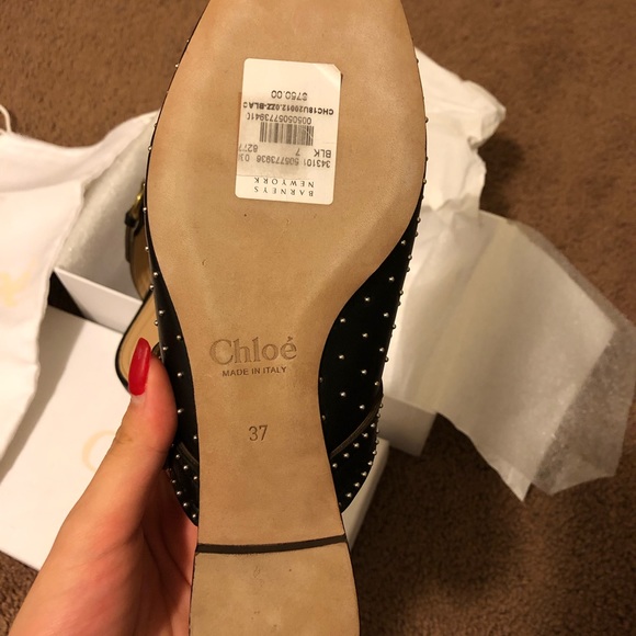 Chloe studded leather buckle strap mules - Picture 2 of 8